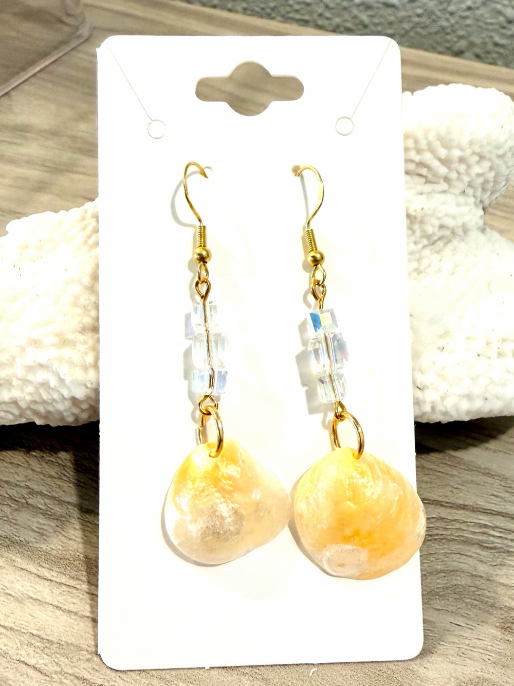 92. Gold-Tone jingle Shell Drop Earrings from Sanibel Island, FL